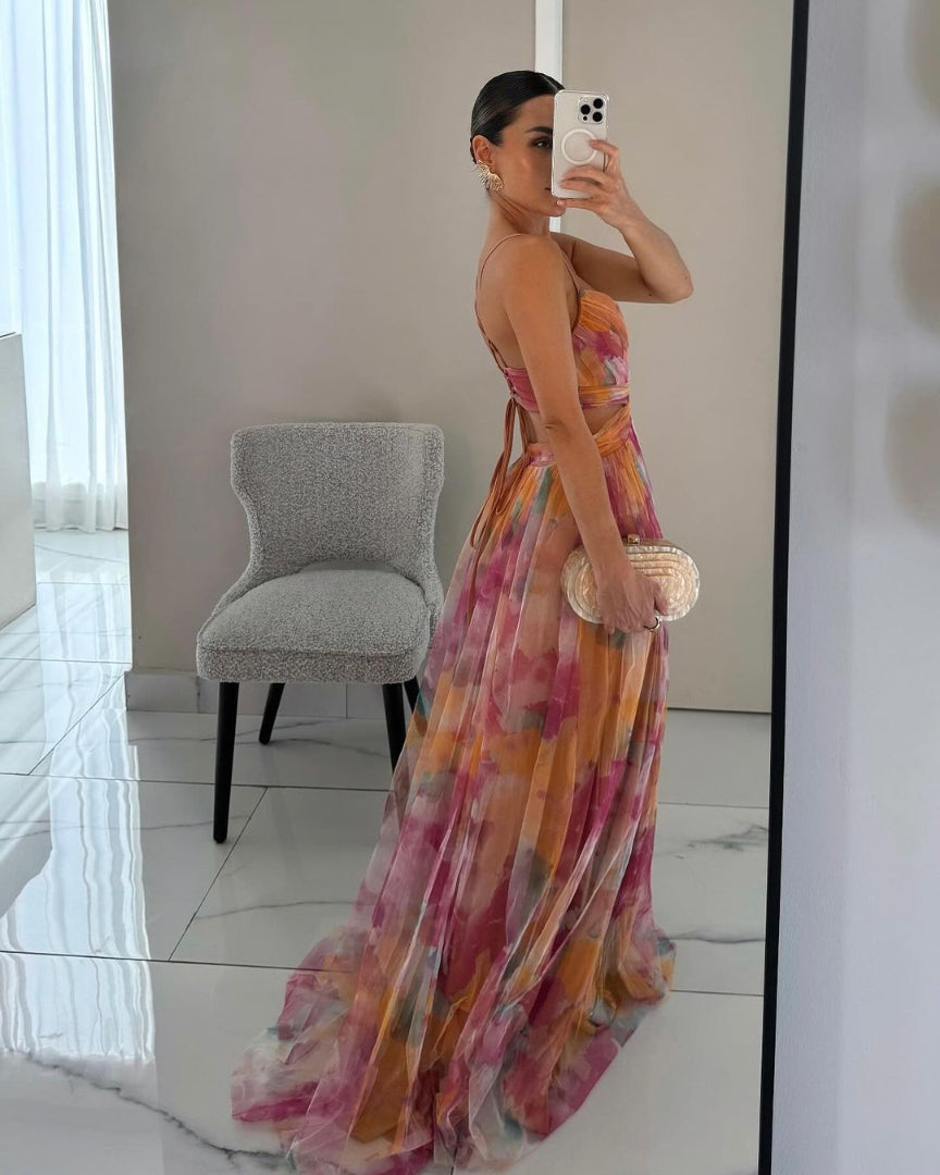 Gardenia | Long Floral Print Dress