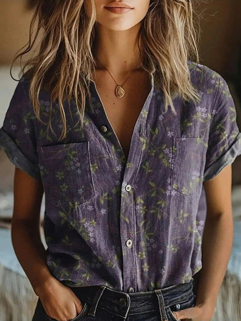 Flora | Women's Floral Short Sleeve Blouse